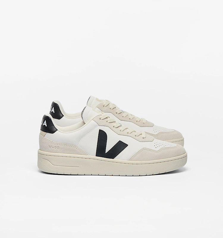 V-90 LEATHER WHITE BLACK
